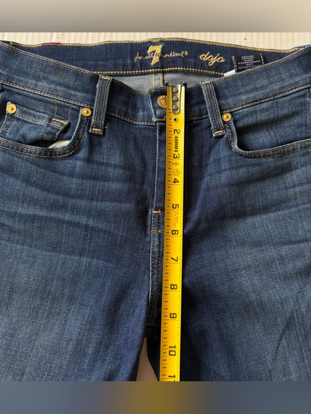 Seven 7 For All Mankind Dojo Flare Jeans Women's 26x34 Long Dark Wash - Picture 9 of 13